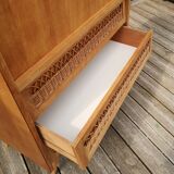 Secretary oak and rattan