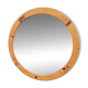 Scandinavian Round Pine Mirror, 1970s