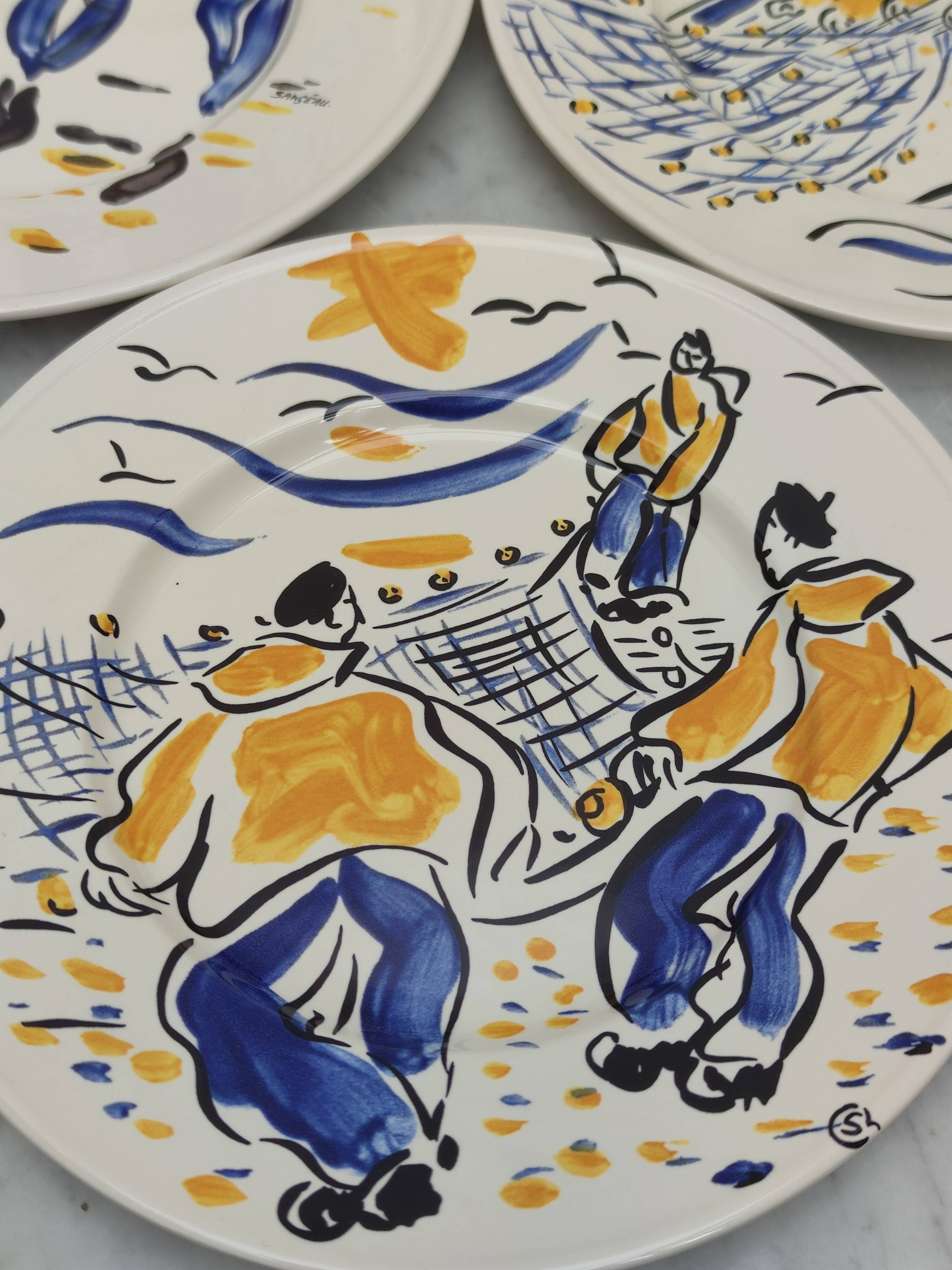 Dessert plates "Bleu Salé"