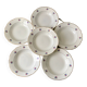 set of 6 hollow plates Digoin Sarreguemines small flowers 50s