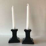 Pair of black candlesticks