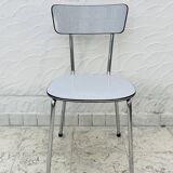 Set of 4 vintage grey chrome Formica kitchen chairs.