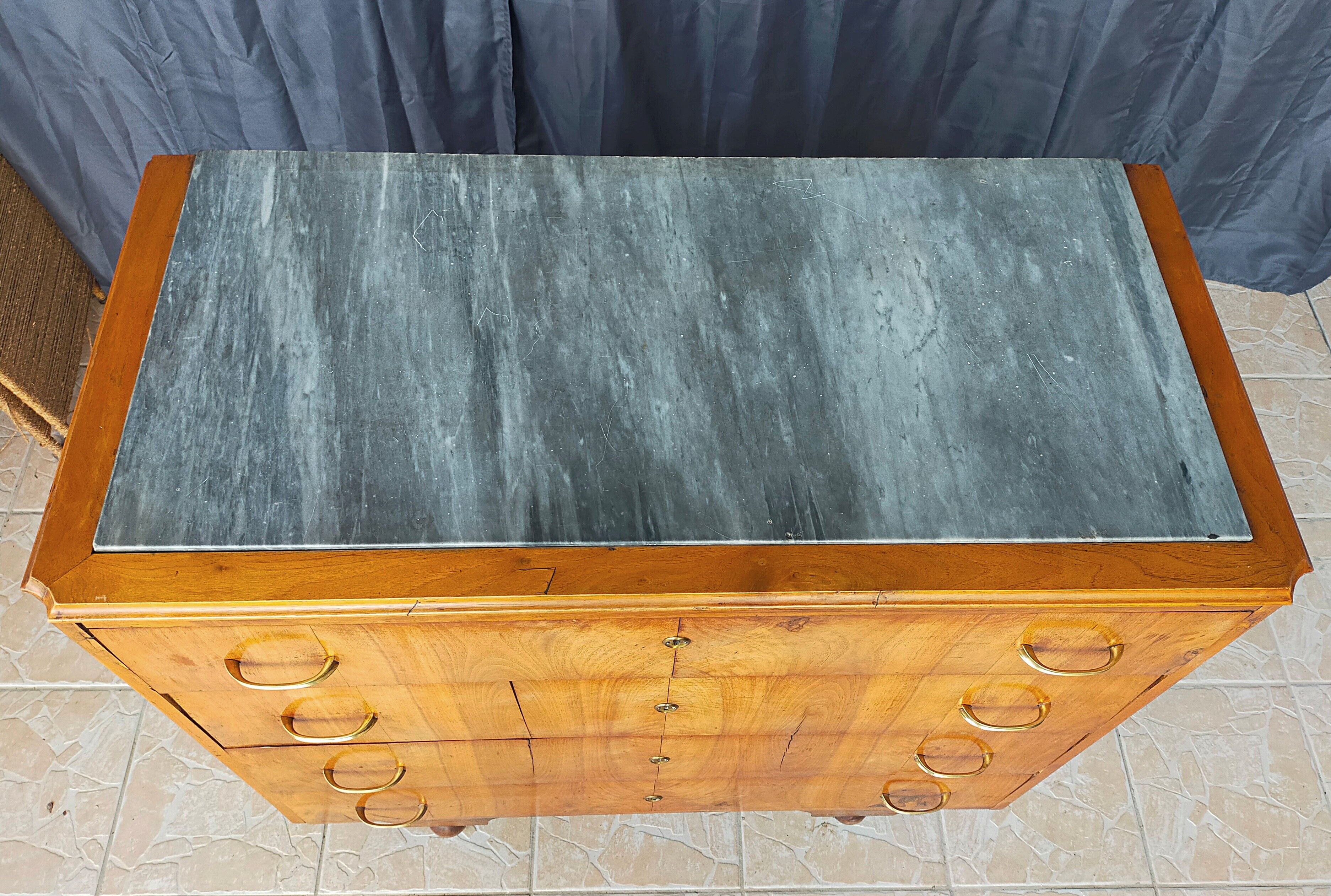 Art Deco walnut chest of drawers