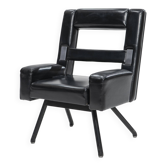 Prototype de fauteuil en simili cuir, Italie, années 1980