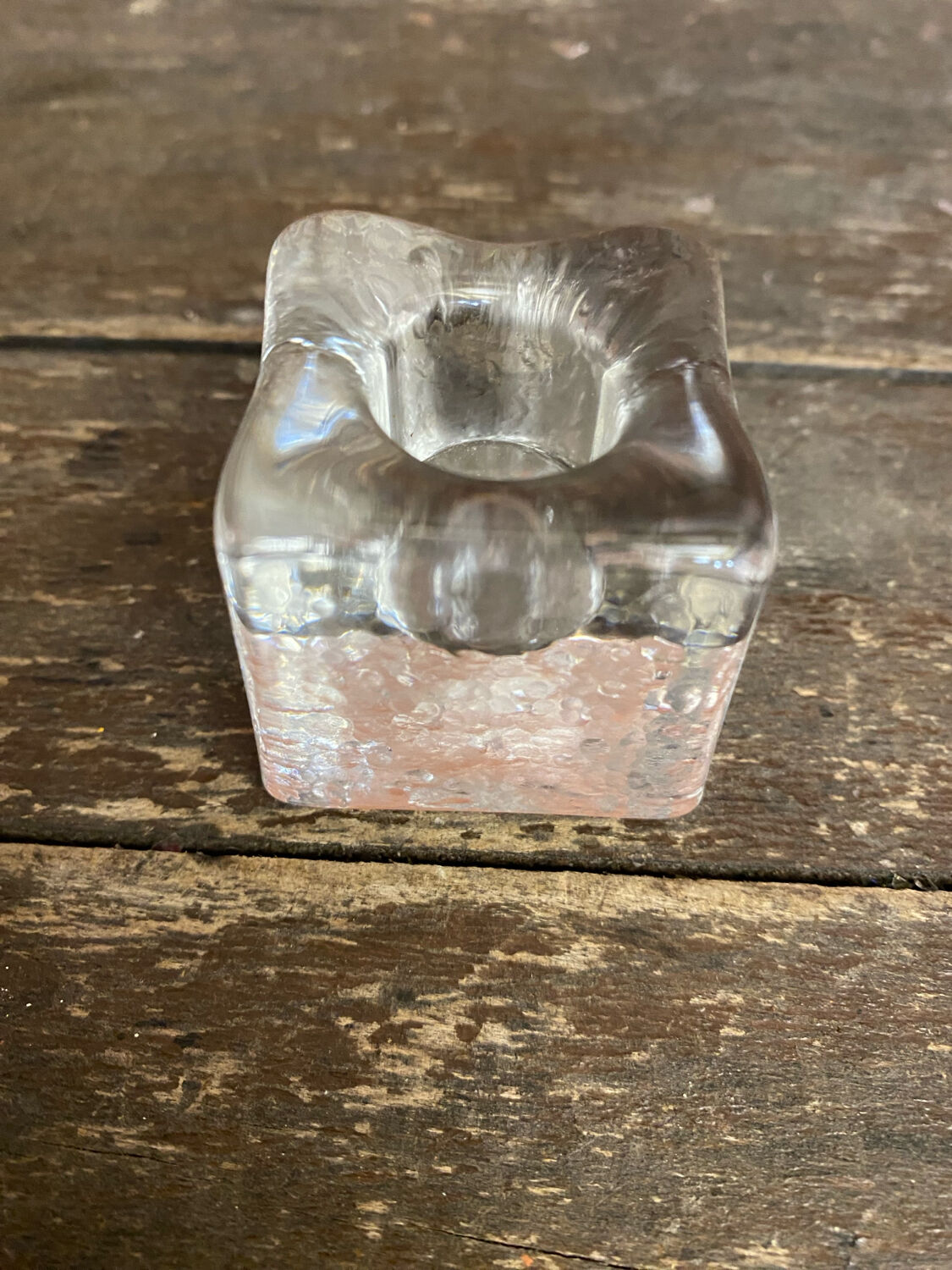 Set of 6 Blenko Ice Design Candle Holders Glass 1970s Vintage