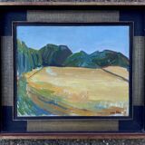 Vintage Modernist Oil on canvas landscape by Richad von Ahn