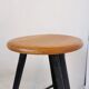 Vintage Industrial Bar Stool: ROWAC Era Style, Metal Base, Wood Seat