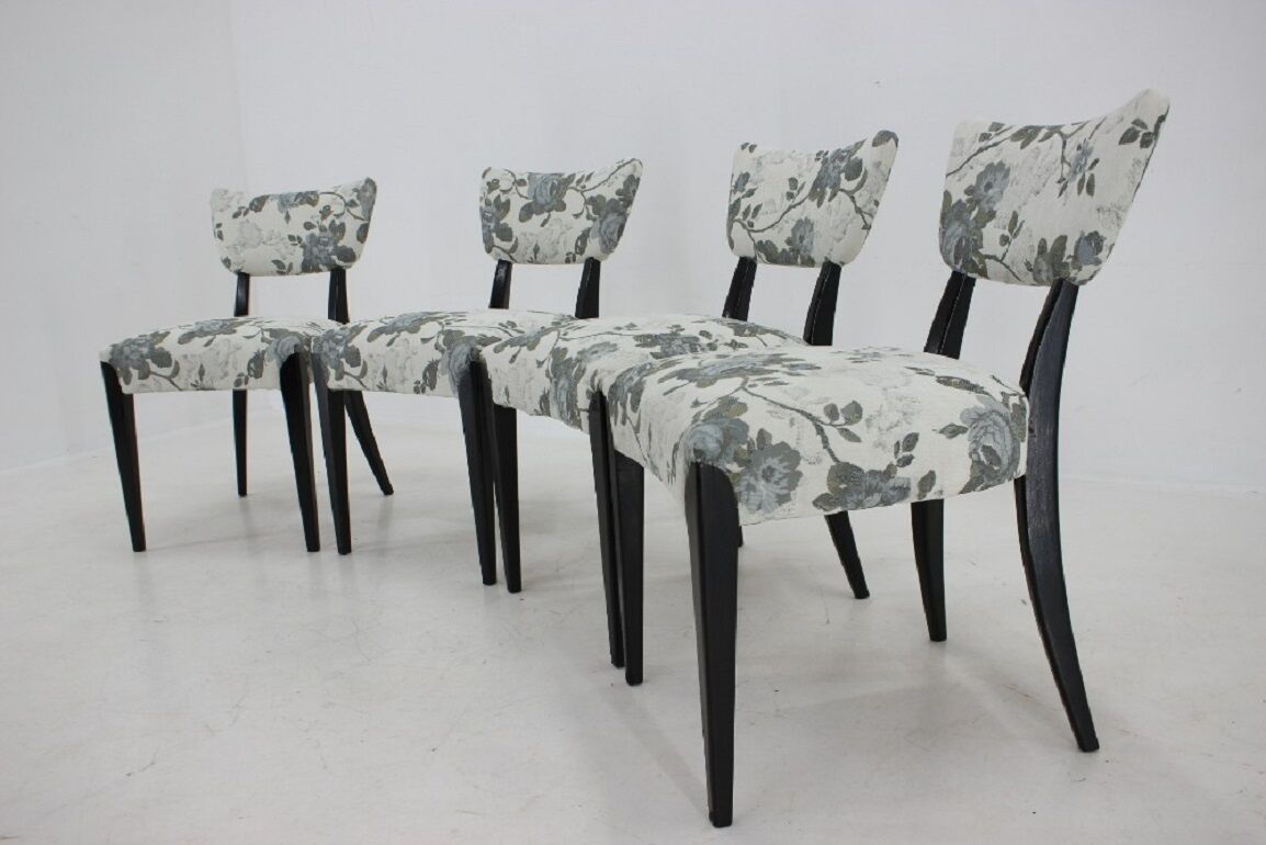 4 1950s Jindrich Halabala dining chairs,Czechoslovakia