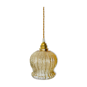 Ceiling suspension globe tulip amber glass