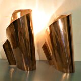 Pair of vintage brass wall lamps 1970