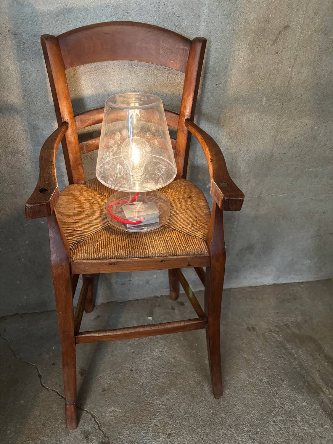 Old straw baby high chair