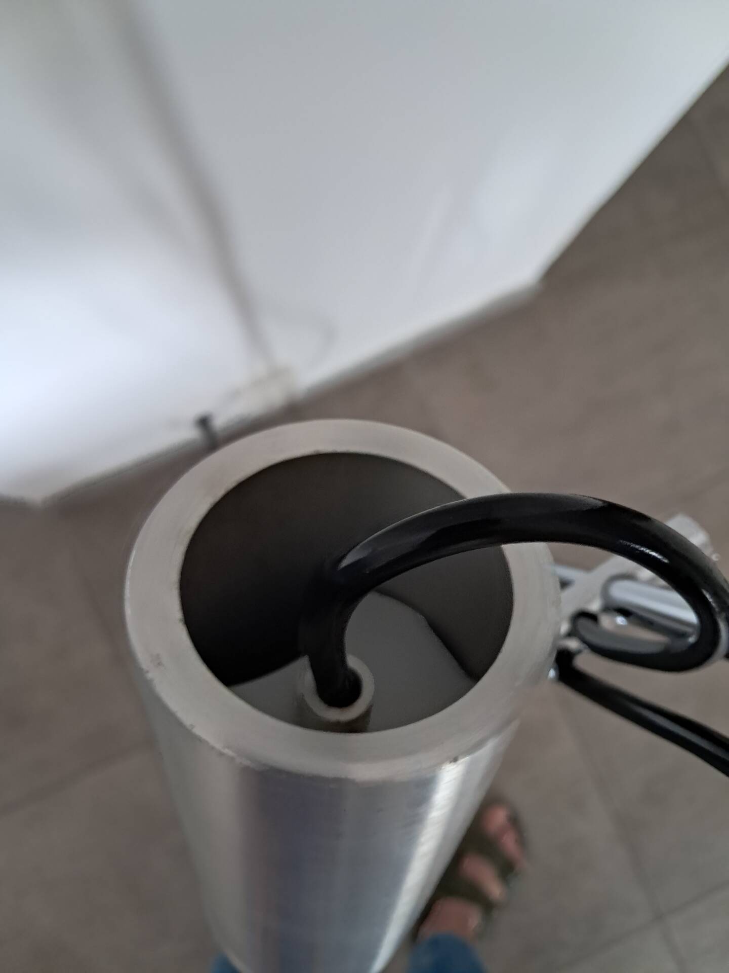 Chrome floor lamp from the 1970s