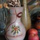 German ceramic vase west-germany with two flowers model n°1256