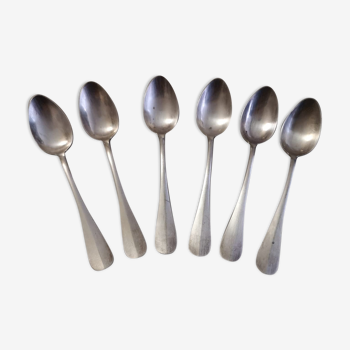 Box 6 spoons silver metal coffee