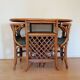 Salon de jardin en rotin console et deux fauteuils