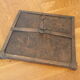 Art deco mirror brass patina 26x26cm