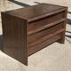 Vintage 1970s solid elm wood commode with 3 drawers.