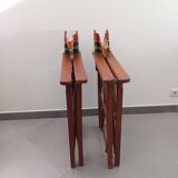 Pair of folding garden armchairs
