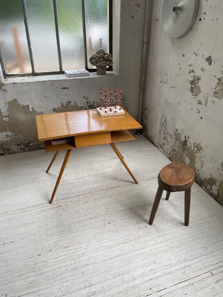 Vintage oak compass desk