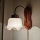 Vintage wall lamp with 70s glass cap