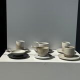 Modular Indonesian ceramic tableware service (6 elements + cups)