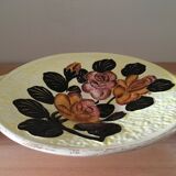 Old plate in ceramic (barbotine pottery) signed vallauris