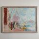 Oil on canvas representing the port of Nantes by J. Levy 20th century