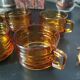 Set of 4 Vereco amber glass cups