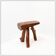 Rustic brutalist tripod stool in wood - Natural shape - 1950s/60s