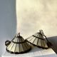 Pair of glass pendant lights in Art Nouveau Tiffany style