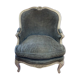 Green velvet shepherdess armchair