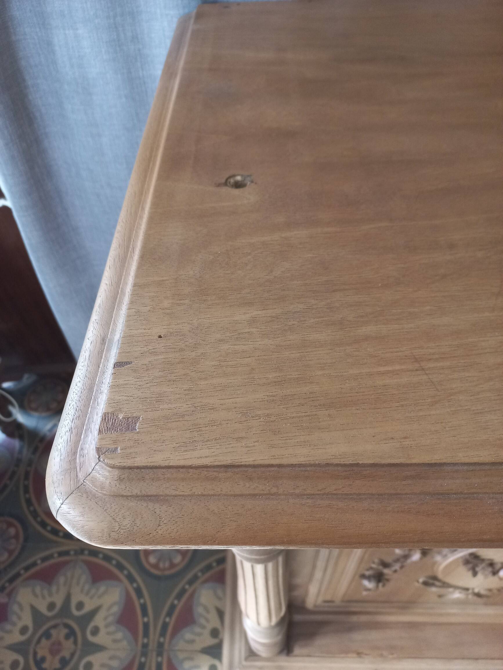 Old sandblasted walnut low sideboard