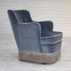 1970s, Danish armchair, furniture velour, beech wood.