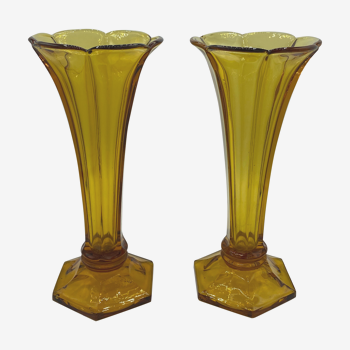 Pair of Val Saint Lambert vases