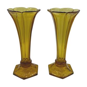 Paire de vases Val Saint Lambert