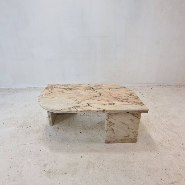 Table basse ou d'appoint en marbre italien, années 1980