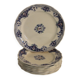 Set of 8 large flat plates + 1 round dish - longchamp