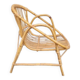 Rattan shell armchair 1960