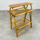 Table basse rotin années 60 et porte revue bambou