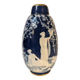 Blue Limoges porcelain vase