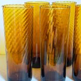 Lot de six verres en verre soufflé