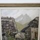 Oil on Cardboard - Mountain Chalet Landscape Signed Jean