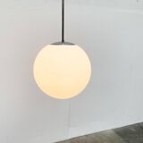 Vintage German space age glass ball pendant lamp by Limburg.