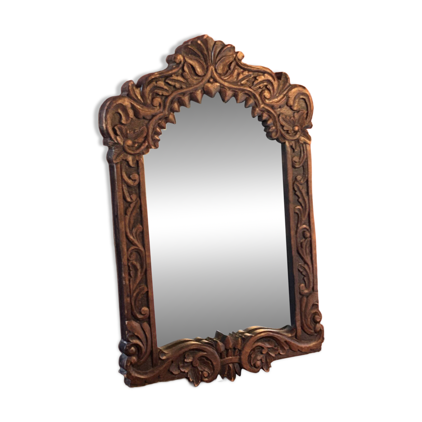 Antique wall mirror, hand-carved, vintage, 1920s