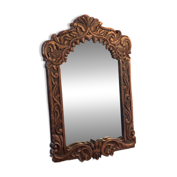 Antique wall mirror, hand-carved, vintage, 1920s