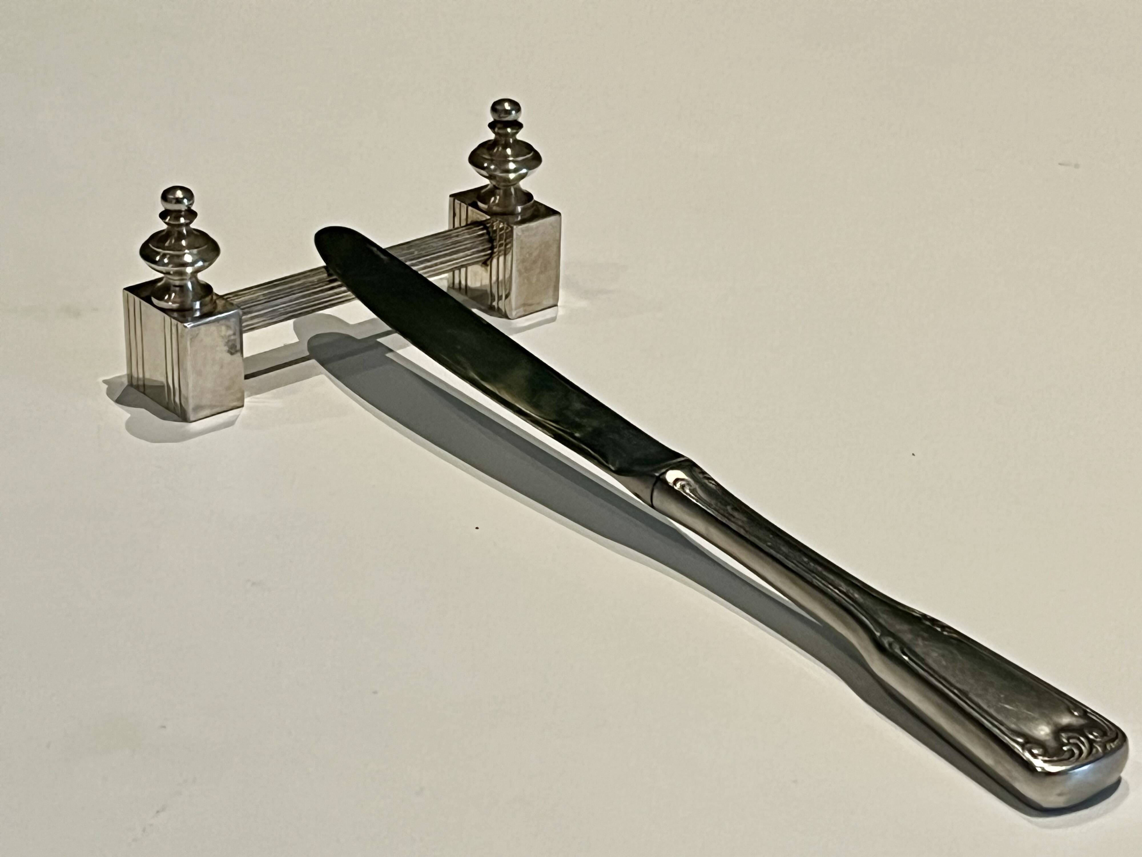 11 knife rests - Art Deco - Silver metal