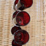 9 Luminarc red liquor glasses