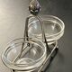 1 old aperitif server in metal and glass