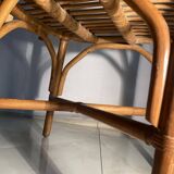 Vintage rattan chair with cane backrest - Bohemian style