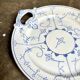 Round earthenware plate by Boch La Louvière in blue glazed earthenware, "Copenhagen" service - 1920s-30s.